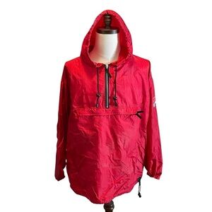 Vintage Marlboro Unlimited Gear 1/4 Zip Rain Jacket Windbreaker Red Size Medium